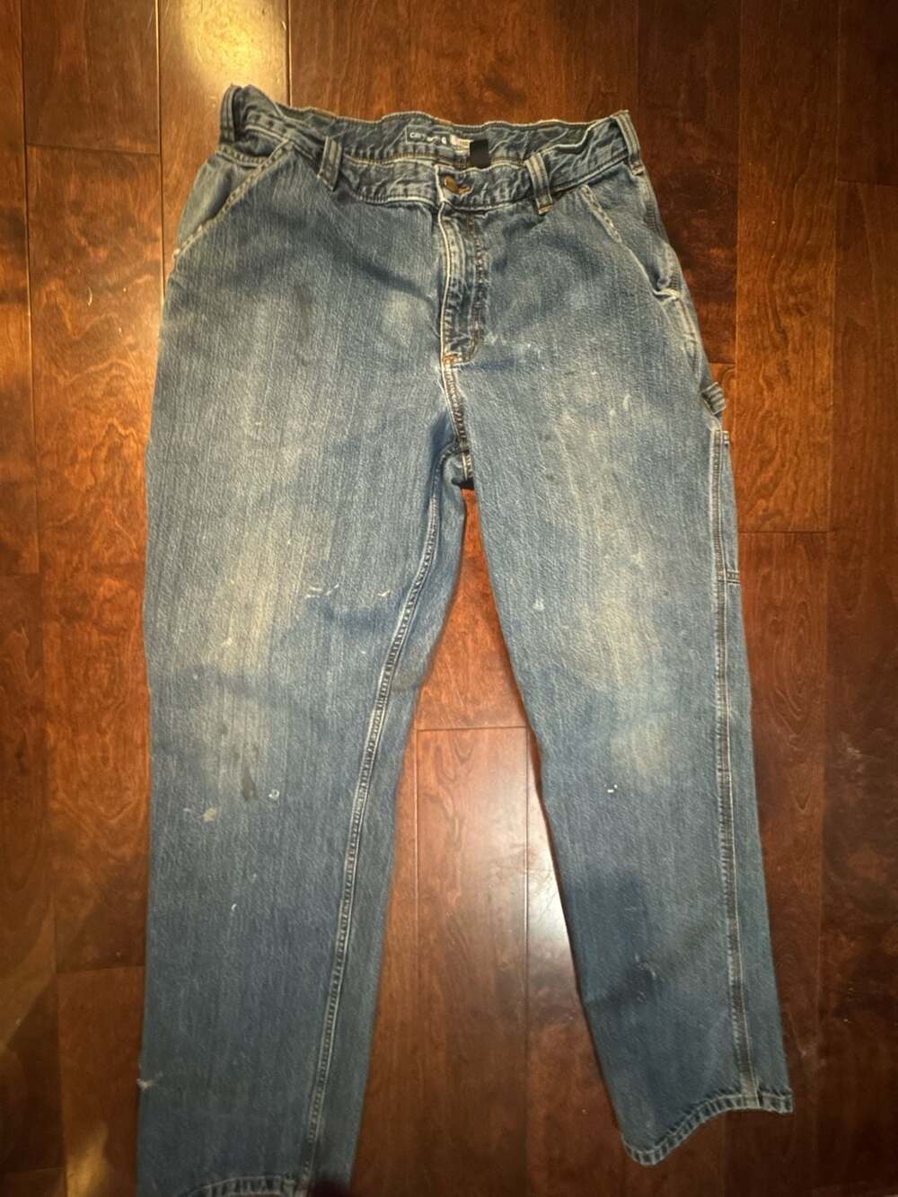 Carhartt Carpenter Jeans Size 35x34 Blue Denim Loose Fit